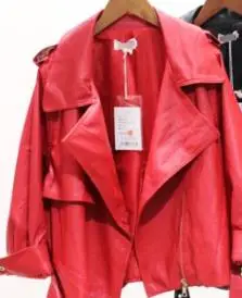 Женская куртка, стиль, весна и осень, женская повседневная кожаная куртка, короткая куртка из искусственной кожи с отворотом, Женское пальто fuo - Цвет: 2