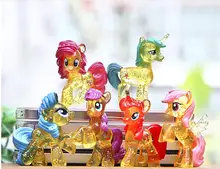Cute little horse action figures 6pcs Rainbow Dash pony toys for Children anime Cartoon free shipping
