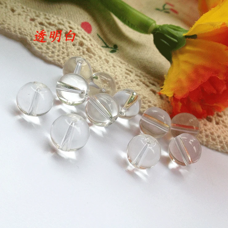 

Free shipping 500g/lot transparent white crystal beads scattered bead curtain glass bead diy manual weaving beads 4mm-20mm