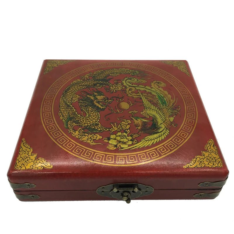 Classic Unique Antique Chess Set Wooden Storage Box Vintage Retro Chess Gifts For Men Outdoor Travel Table Games