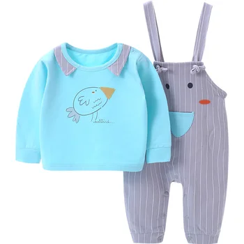 

Bean dragon baby spring wear suspenders suit