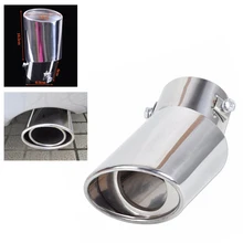 Carro de Prata Rodada Acessórios De Aço Inoxidável Chrome Tubo de Escape Cauda Muffler Tip