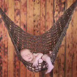 Новорожденных Детский гамак реквизит для фотосессии ручной Вязание сетка-гамак спальный мешок Studio Подставки для фотографий аксессуары