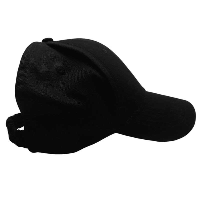 Новая летняя шляпа женская зонтик для досуга шапки хлопок Солнцезащитный козырек от солнца пони Кепка пляжный теннис 4 цвета - Цвет: Черный