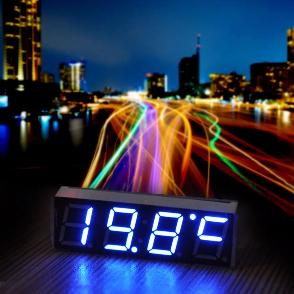 Автомобиль 3 в 1 LED DIY цифровые часы температурный модуль напряжения Электронный DC