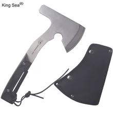 King Sea Camp Ax с полным дизайном Tang лезвие из нержавеющей стали и кожаная оболочка для измельчения походов кемпинга альпинизма на открытом воздухе