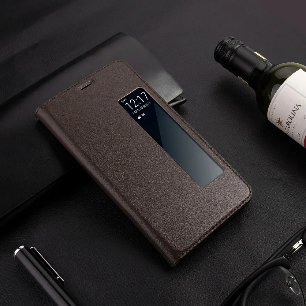 Mate10 Genuine Leather Case For Huawei Mate 10 Cover Smart Window View & Magnetic Cover Coque For Huawei Mate 10 Flip Case Capa