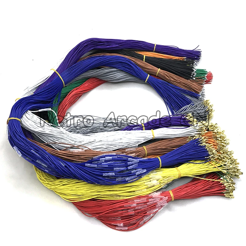 100pcs/lot 1m Length Joystick cable Button Wire with 2.8mm/4.8mm terminal for DIY Arcade cabinet game machine Parts