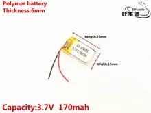 601525 3.7V 170mah 601627 601528 Lithium polymer Battery with Protection Board For MP3 MP4 MP5 GPS Digital Products Fr