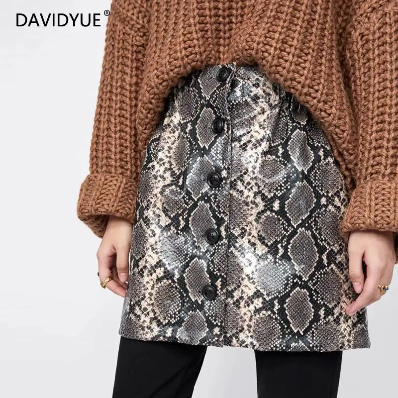 

Sexy snake skirt mini skirt skirts womens christmas skirt Streetwear Punk rock jupe femme korean button high waist skirt 2018