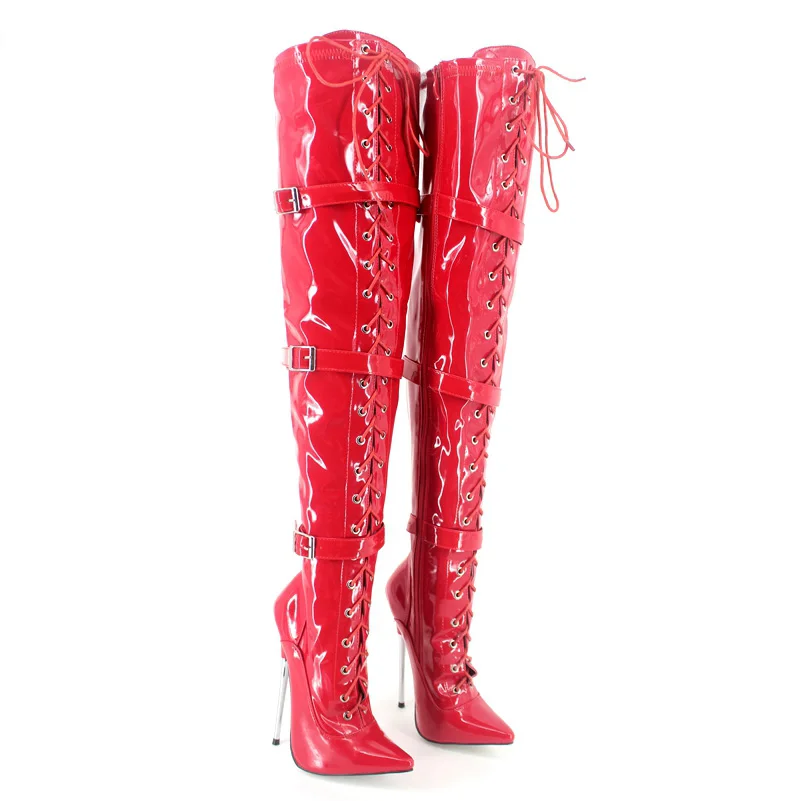 bottes rouges en cuir
