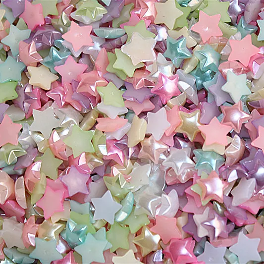 

200pcs/lot 10mm Mix Colors flatback ABS resin Star Shape imitation pearl for scrapbooking,SP009