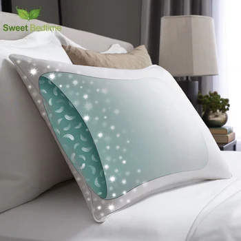 

pillow-in-a-pillow design 330TC cotton hotel touch 50*70 king queen 550 Fill power duck down Surround goose feather pillow inser