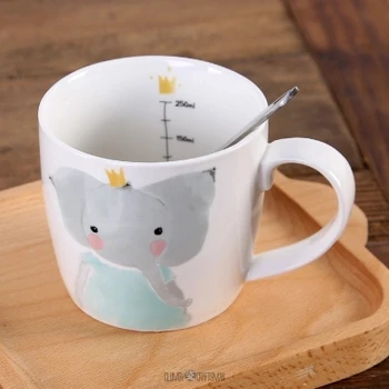 

2018 Drink cup ceramic cup scale simple cartoon Mug Free shipping