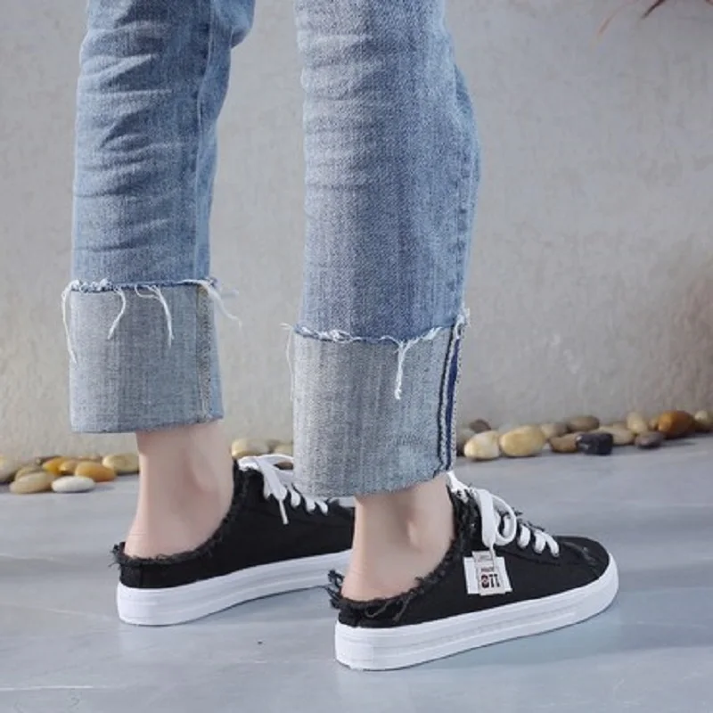 new summer single shoes breathable flat bottom half drag lazy one pedal versatile cloth shoes women's shoes