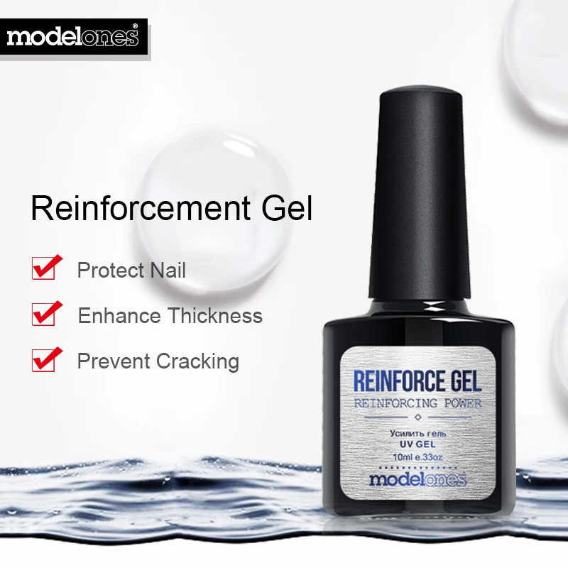 

Modelones Reinforce Gel Polish Protect Nails UV Nail Varnish Polish Soak Off Base Coat Nail Primer Top Coat Reinforcement UV Gel