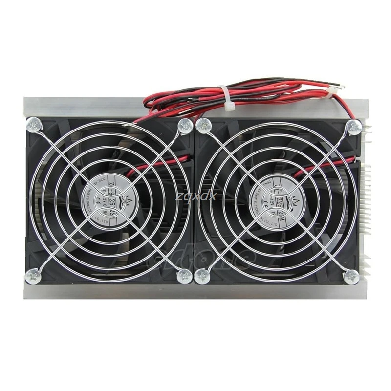 

200 x 115 x 8.5mm 120W Thermoelectric Peltier Refrigeration Semiconductor Cooling System Kit Double Fan Z09 Drop ship