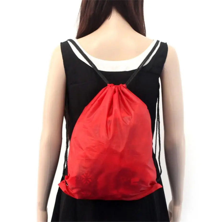 New Style Women Nylon Drawstring Cinch Sack Backpacks Pure Colours