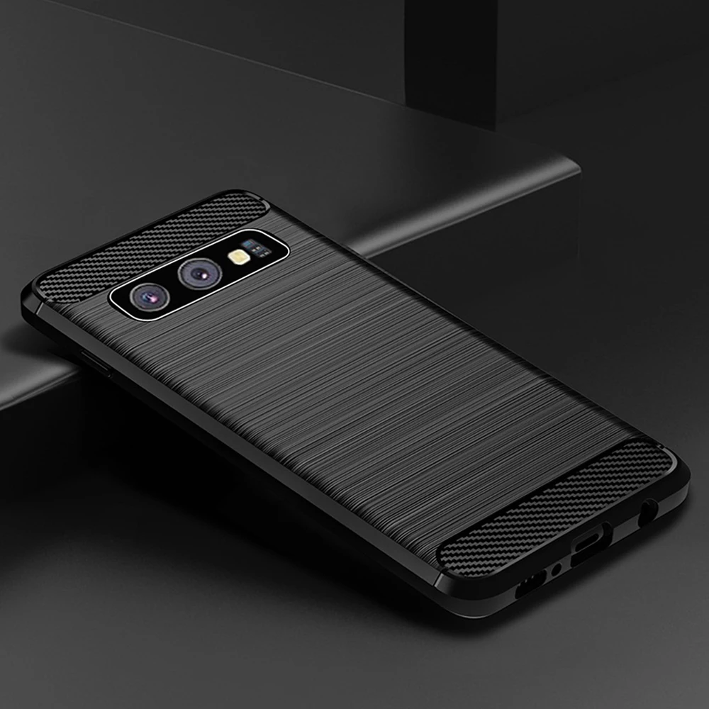

For Samsung Galaxy S10 Plus Case Soft Silicon Back Cover Carbon Fiber TPU Shockproof Case For Galaxy S10+ S10e Phone Coque Cases