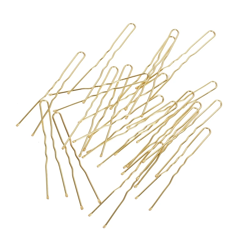 IMIXLOT Metal Thin U Shape Hairpins Golden Women Bobby Pins Hair Clips ...