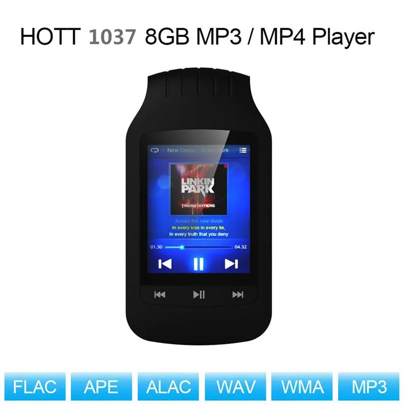 8 Гб mp3-плеер HOTT 1037 Поддержка Спорт Шагомер Bluetooth fm-радио с слотом для карт TF 1," ЖК-экран MP3 стерео музыкальный плеер