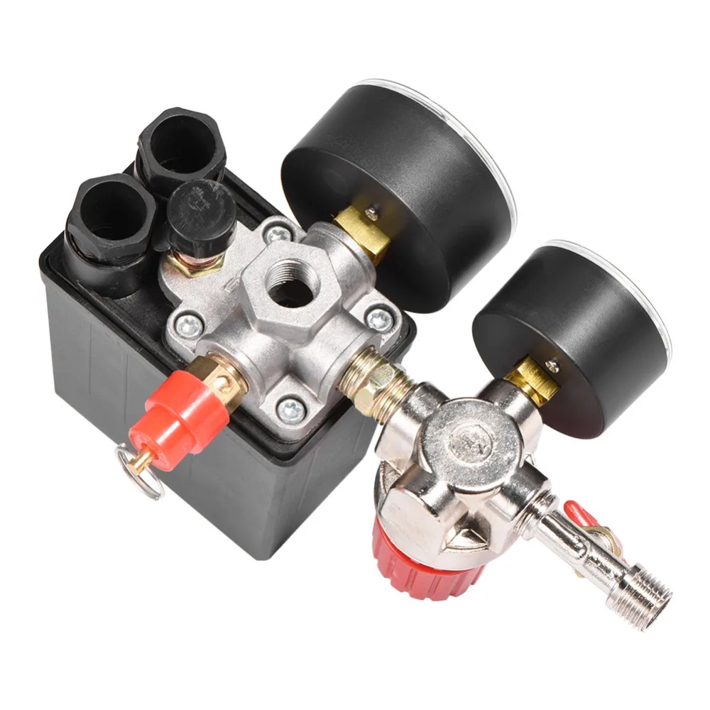 Воздушный компрессор клапан небольшой переключатель давления для воздушного компрессора регулятор клапана с манометром Регулятор воздуха клапан