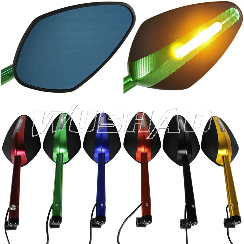 

Rearview Mirror Led Turn Signals Light Mirrors For Kawasaki Z1000 Z 800 750 300 900 650 125 W650 ER-6N KLE500 ZRX 1100 Versys
