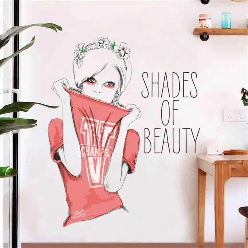 Домашний декор милые DIY девушки искусство наклейки на стену для детских комнат