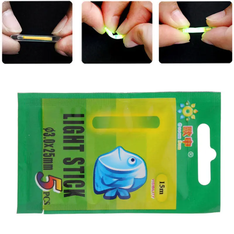 5x Night Fishing Glow Sticks Floating Glow Sticks Fishing