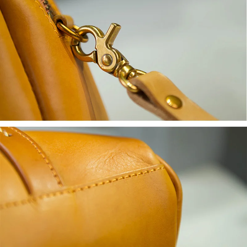 AETOO Handmade leather handbag, simple leather one-shoulder slanted bag, female vintage English wind briefcase