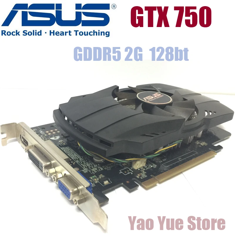 

Asus GTX-750-FML-2GB GTX750 GTX 750 2G D5 DDR5 128 Bit PC Desktop Graphics Cards PCI Express 3.0 computer Graphics Cards