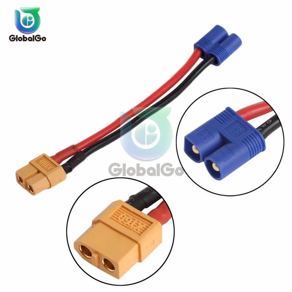 

1 pcs XT60 EC2 Banana Male to Female Plug Connector For RC Lipo Battery Connector Adapter