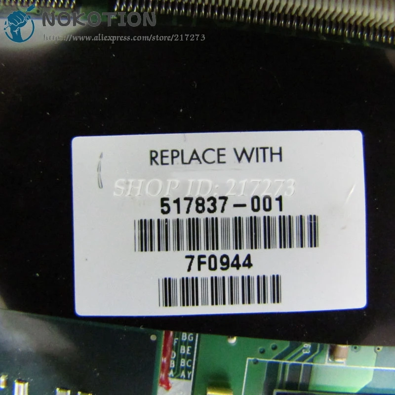 NOKOTION DA00P6MB6D0 517837-001 материнская плата для ноутбука hp Compaq CQ61 G61 основная плата DDR2 G103M видеокарта Бесплатный процессор