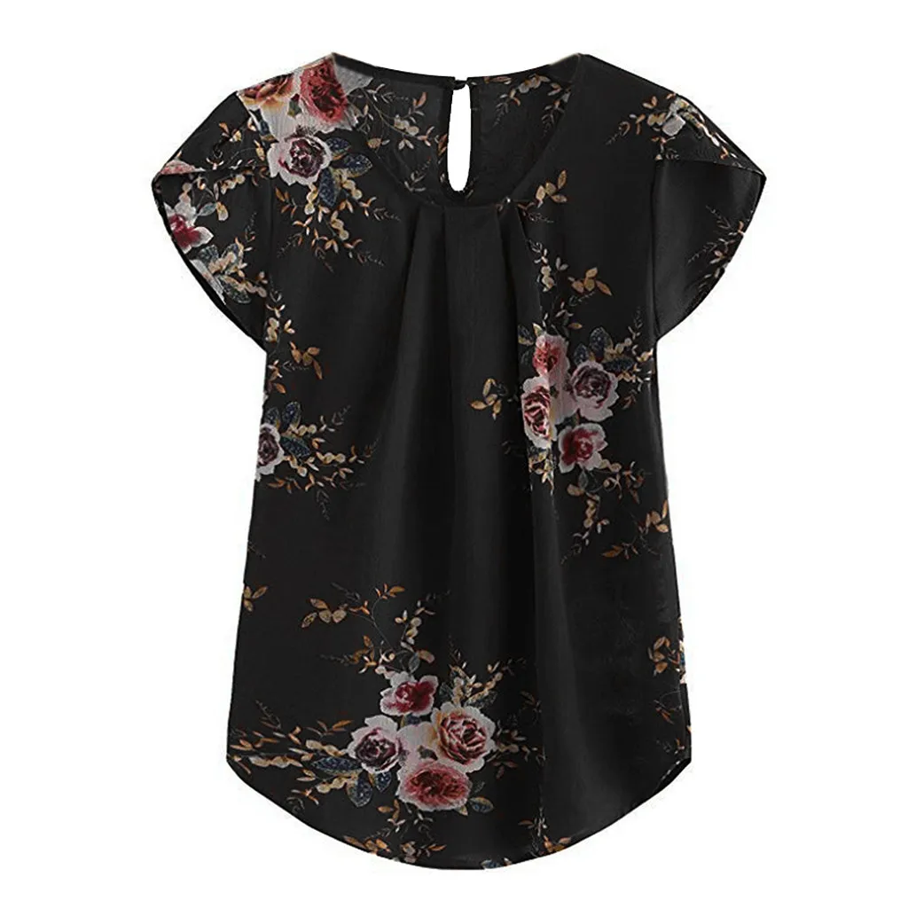 

Summer 2019 Womens Tops and Blouses Fashion Floral Print Boho Office Lady Shirt Blouse Shirt Vintage Tops Blusas Haut Femme