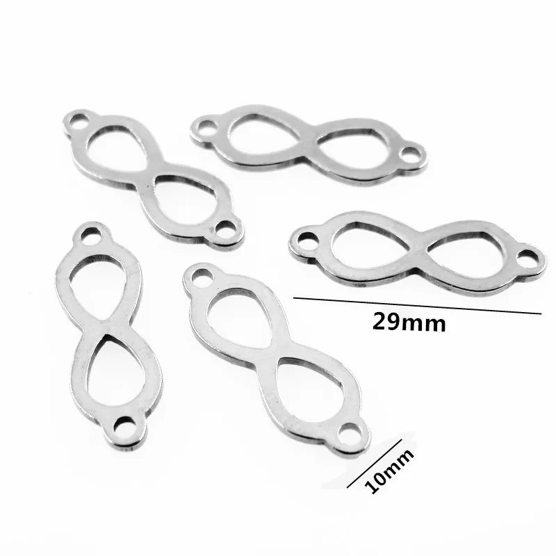 

Silver Tone Jewelry Findings Stainless Steel Infinity Connector Charms DIY Jewellery Accessories