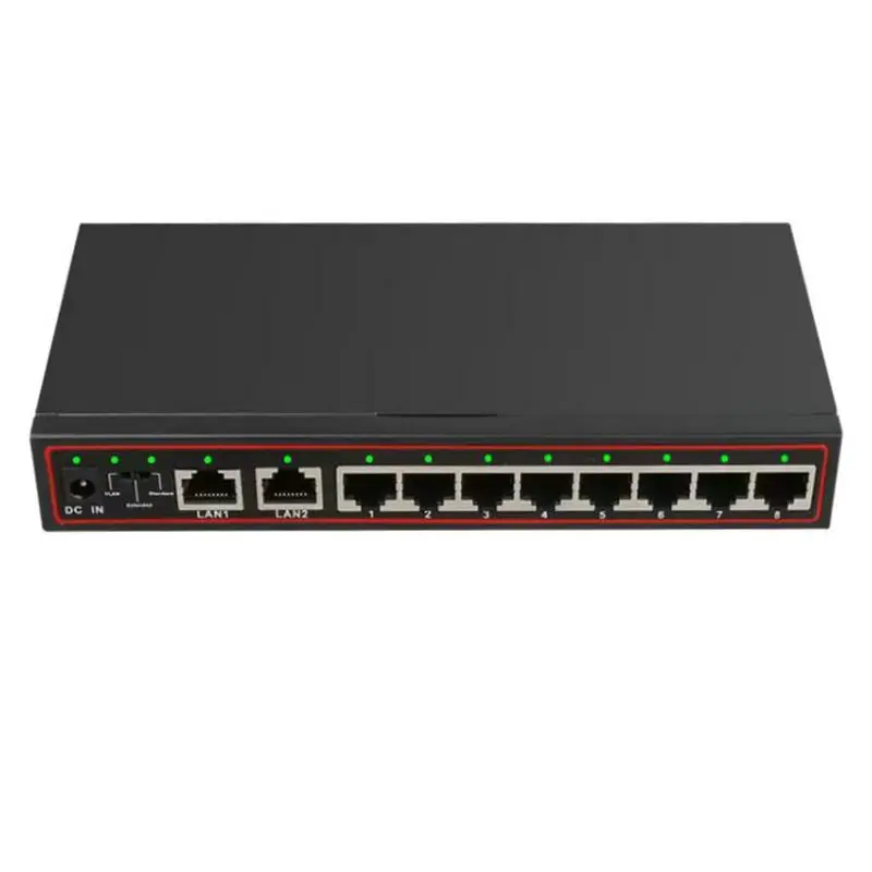 New 8+2 Ports Spoe Switch 250M POE Power Over Ethernet Switch POE Network For IP Camera 10/100Mbps Network Vlan Smart Switch