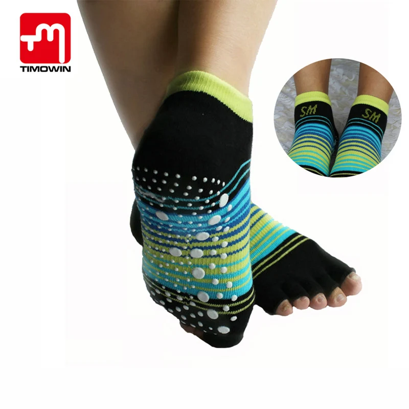 

TIMOWIN 5 Pair/Set Profession Antiskid Yoga Socks For Women Sports Exercise Socks Gym Sport Socks Non Slip Massage Fitness Socks