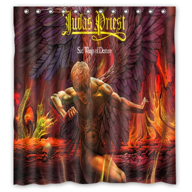 Vixm Heavy Metal band Shower Curtains Judas Priest Fabric Bathroom
