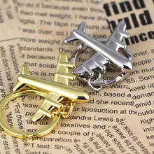 10 шт./партия, брелок для ключей «Самолет», модные полированные хромированные аксессуары, модель самолета, металлический брелок, кольцо брелока, брелок