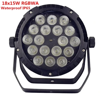 

18X15W IP65 waterproof led Par Lights, RGBWA 5in1 LED PAR DMX512 control professional stage DJ equipment disco lights