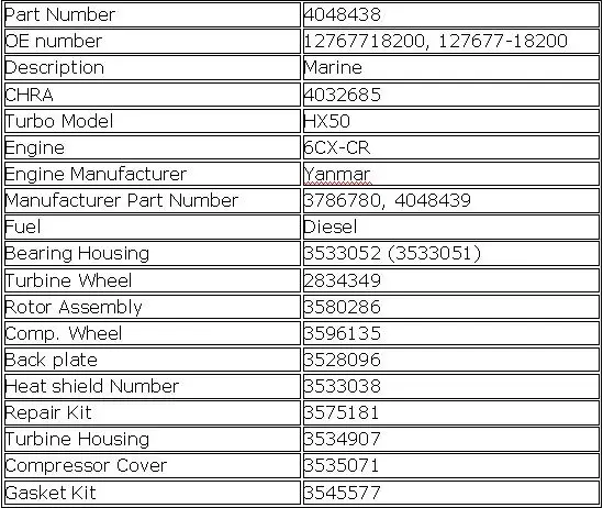 HX50 3786780 турбонаддув дизельного двигателя 4048439