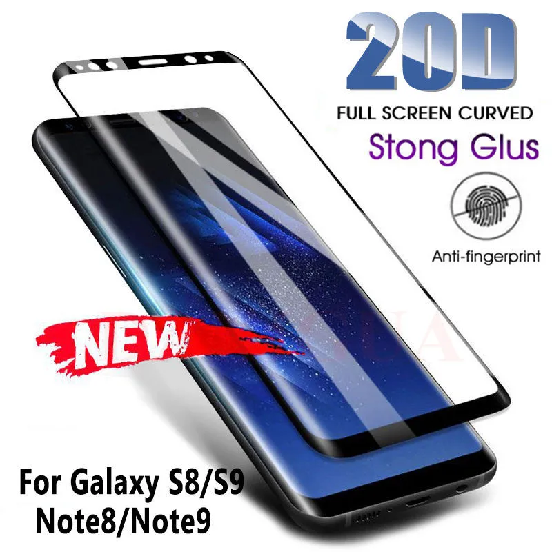 

20D Full Curved Tempered Glass For Samsung Galaxy S9 S8 Plus Note 8 9 Screen Protector For Samsung A8 A6 S7 Edge Protection Film