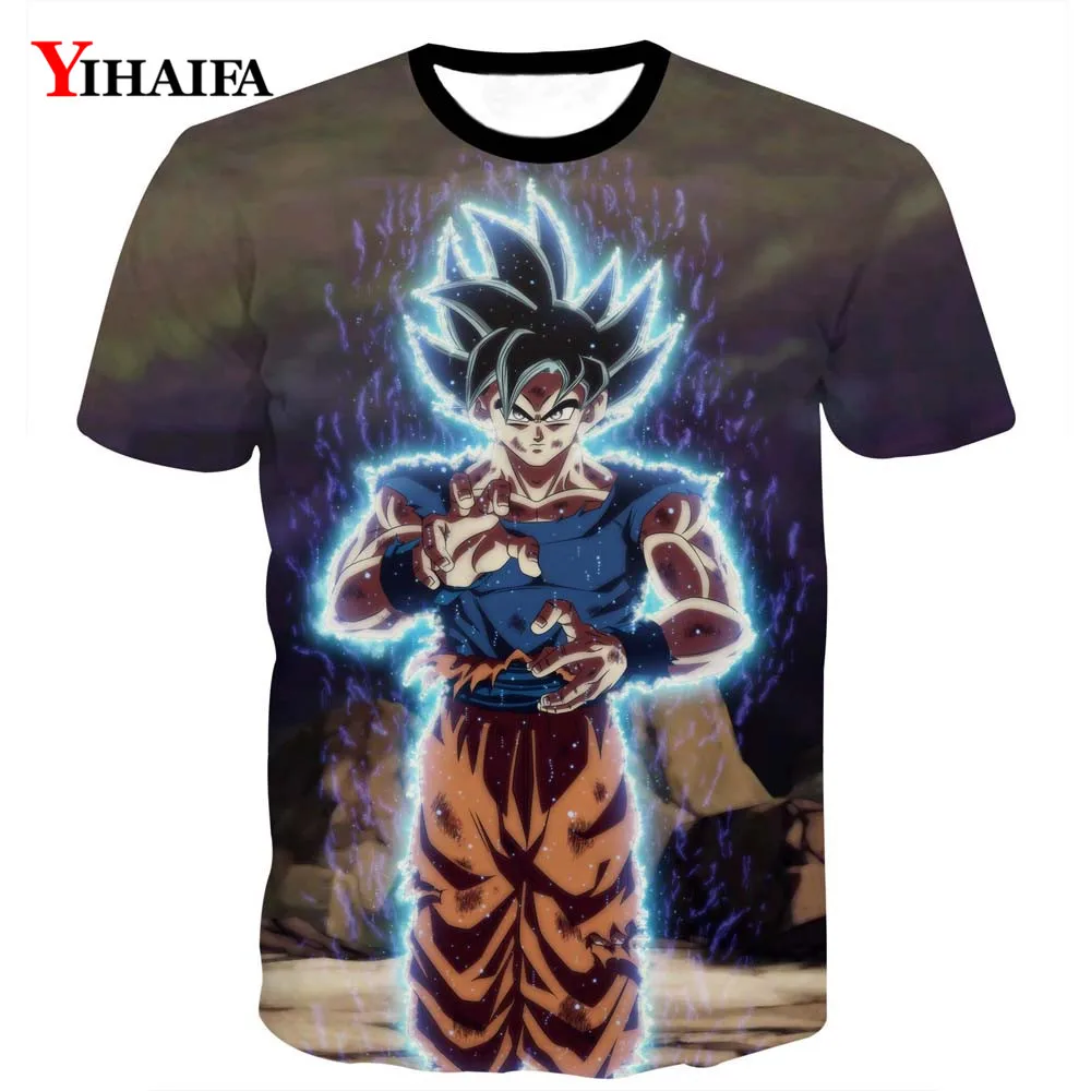 

Newest Summer Men 3D Print T shirt Fighting Goku Saiyan Anime Casual Tee Shirts Harajuku Graphic Tees Short Sleeve Tops