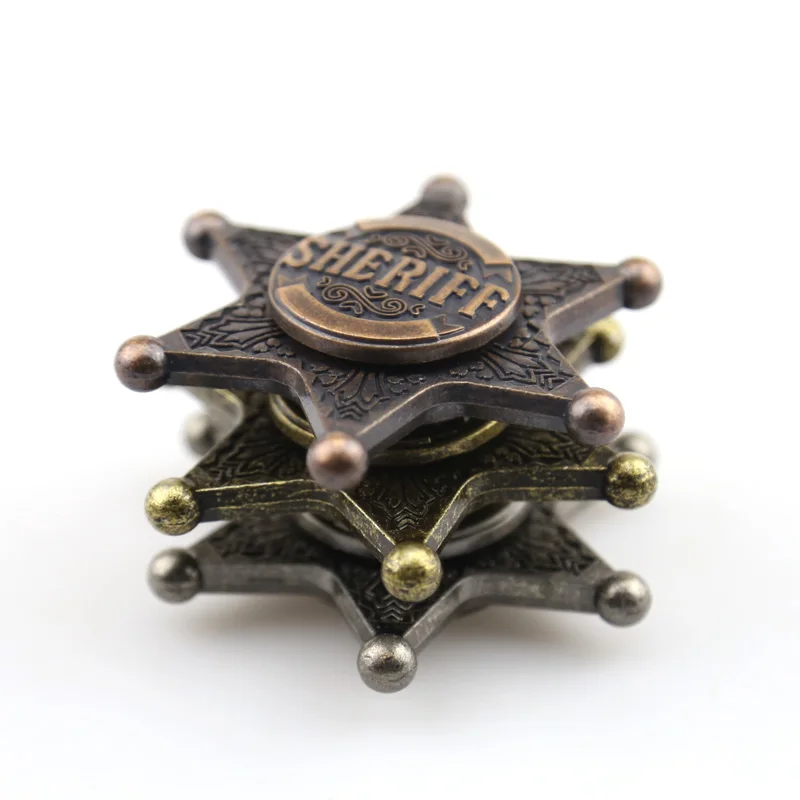 

Metal Hand Spinner Sheriff Tri-spinner Fidget Spinner HandSpinner Stress Reliever Toys For Autism and ADHD Children