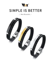 Men’s Leather Personalized Bracelet