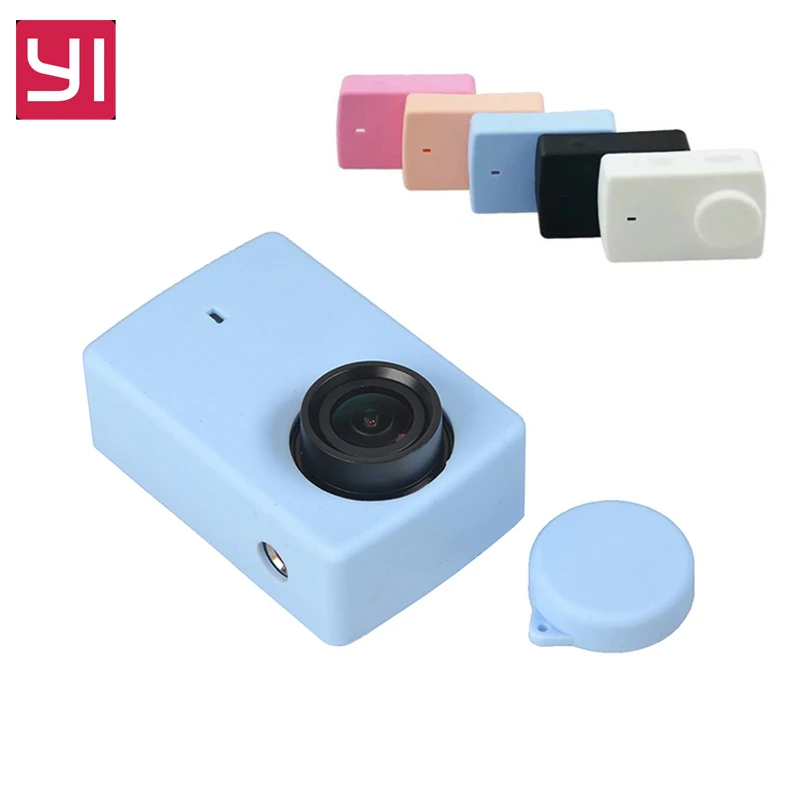 

Rubber Case Silicone Camera House with Lens Protection Cap for Yi Xiaomi Second 4K 4K+ Lite Action Sport Camera Accessories