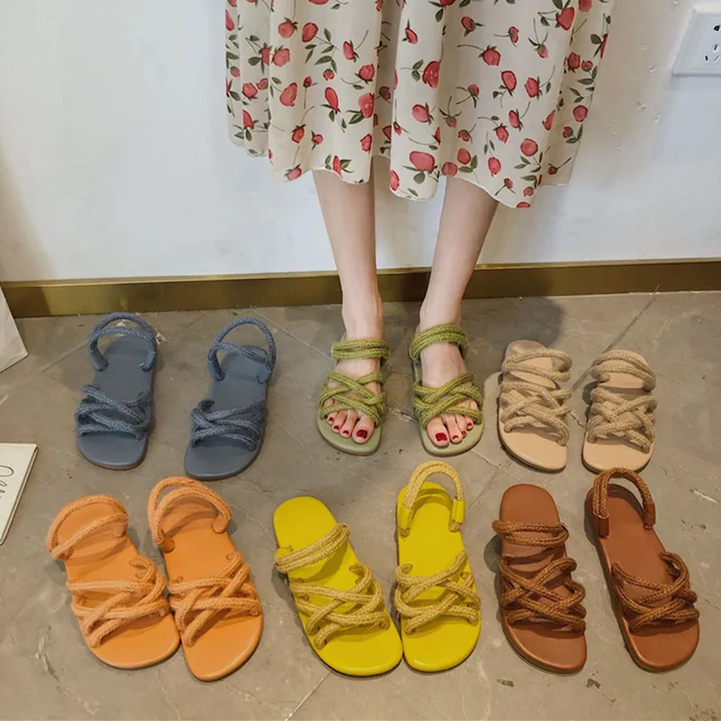 

women sandals 2019 new summer shoes brand designer sandal shoe platform flat Comfortable fashion casual Leather shoes woman