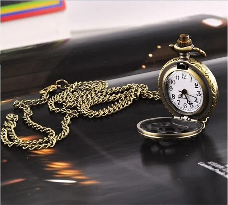 Хит, модные винтажные Ретро бронзовые Кварцевые карманные часы, подвеска на цепочке, ожерелье, дропшиппинг, Reloj de bolsillo W sea