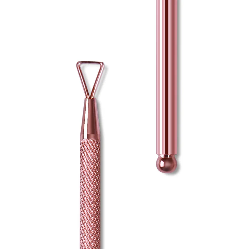 Розовое золото палочка стержень УФ Гель-лак толкатель для удаления из нержавеющей стали Маникюрный Инструмент для дизайна ногтей