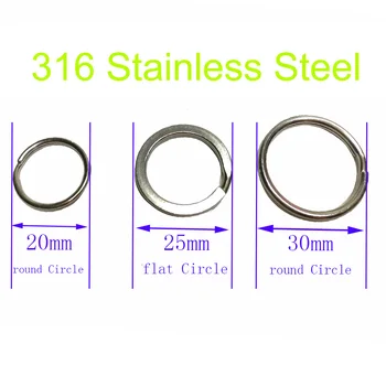 

10PC 316 Stainless Steel Water Sport Keychain Keyring Split Ring Loop 2mm Split Ring for BCD attachment